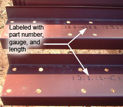 Clearly labeled steel home components