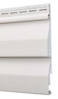 The foam insulation board eliminates the void between vinyl siding and the wall