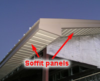 Soffit covers porch ceilings and the underside of roof extensions